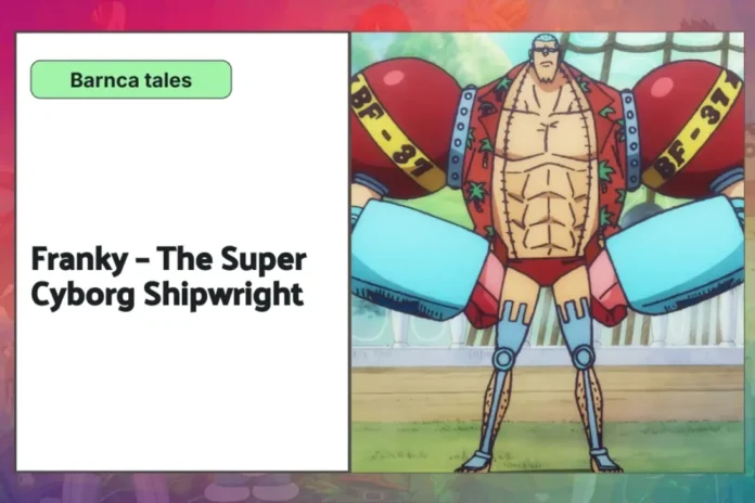 Franky working on Thousand Sunny as the super cyborg shipwright.