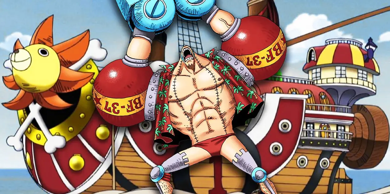 Franky – The Super Cyborg Shipwright 1 Franky working on Thousand Sunny