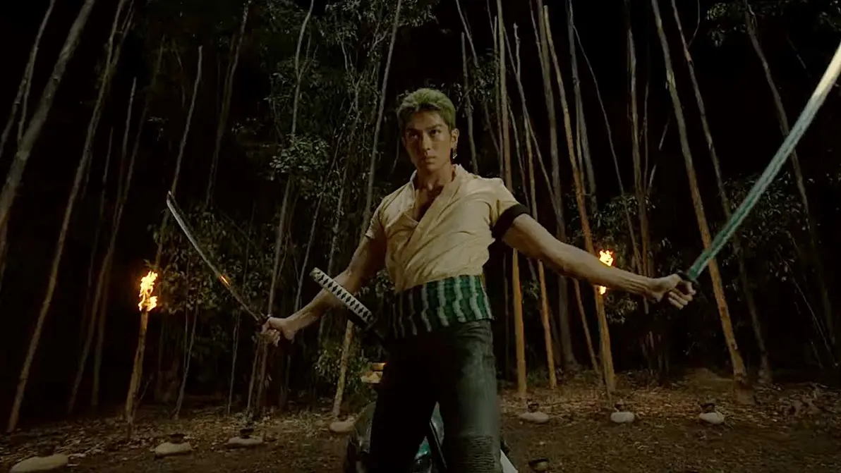 Roronoa Zoro performing dynamic move